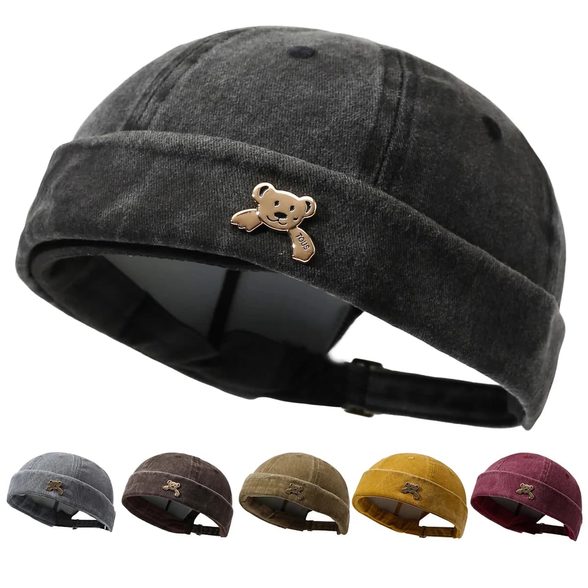 Guapi hat denim personalized four season retro outdoor landlord hat trendy street fashion washed style bear logo Tang hat