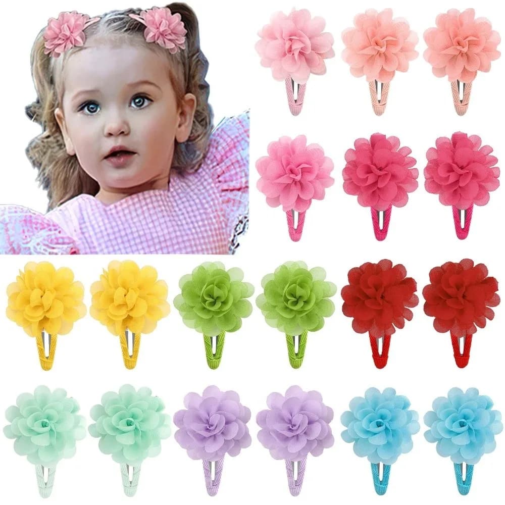 Nuove Mollette per Capelli in Chiffon a Forma di Fiore, Dolci Fermagli Antiscivolo, Accessorio per Capelli da Principessa