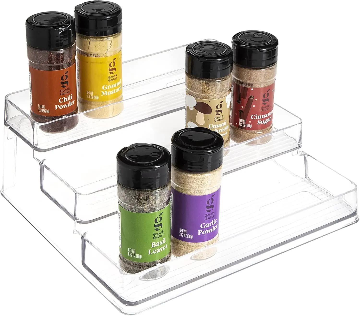 Organizzatore per Spezie a 3 Ripiani Trasparente - Scaffale Versatile per Cucina, Bagno e Ufficio