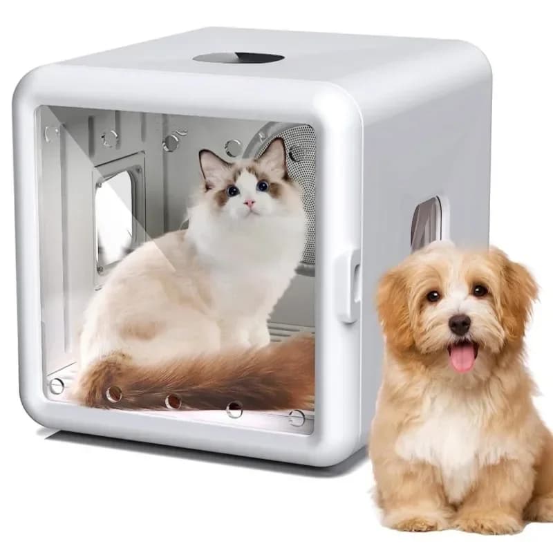 Asciugacapelli per animali domestici silenzioso e sicuro con scatola asciugatrice automatica con controllo intelligente della temperatura per cani di piccola taglia e gatti