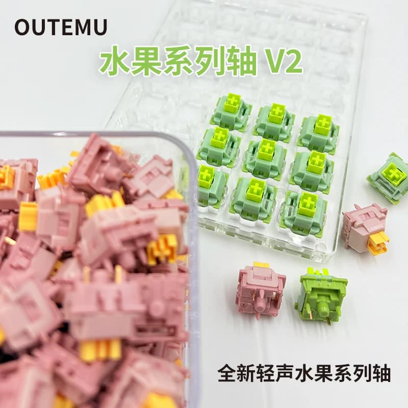 Outemu Silent Peach V2 Interruttore Lubrificato Aggiornamento Silenzioso Limone V2 Interruttori Tastiera Meccanica Lineare Tattile 5Pin Personalizzato Hot-swap FAI DA TE