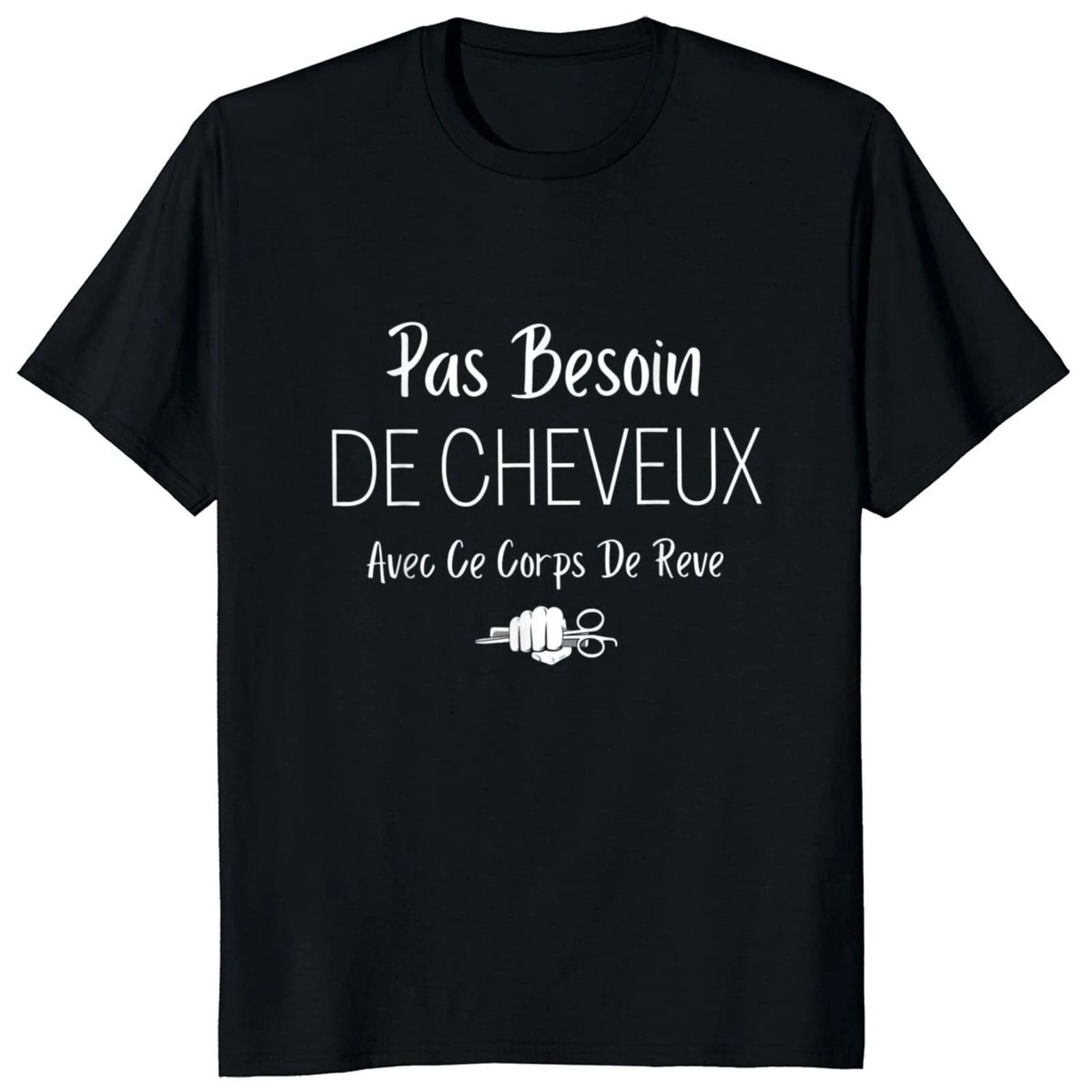 Slogan T Shirt Men Women Short Sleeve Hand Scissors Hair Salon Letter Graphic Crew Neck Cotton Humorous Casual Tee