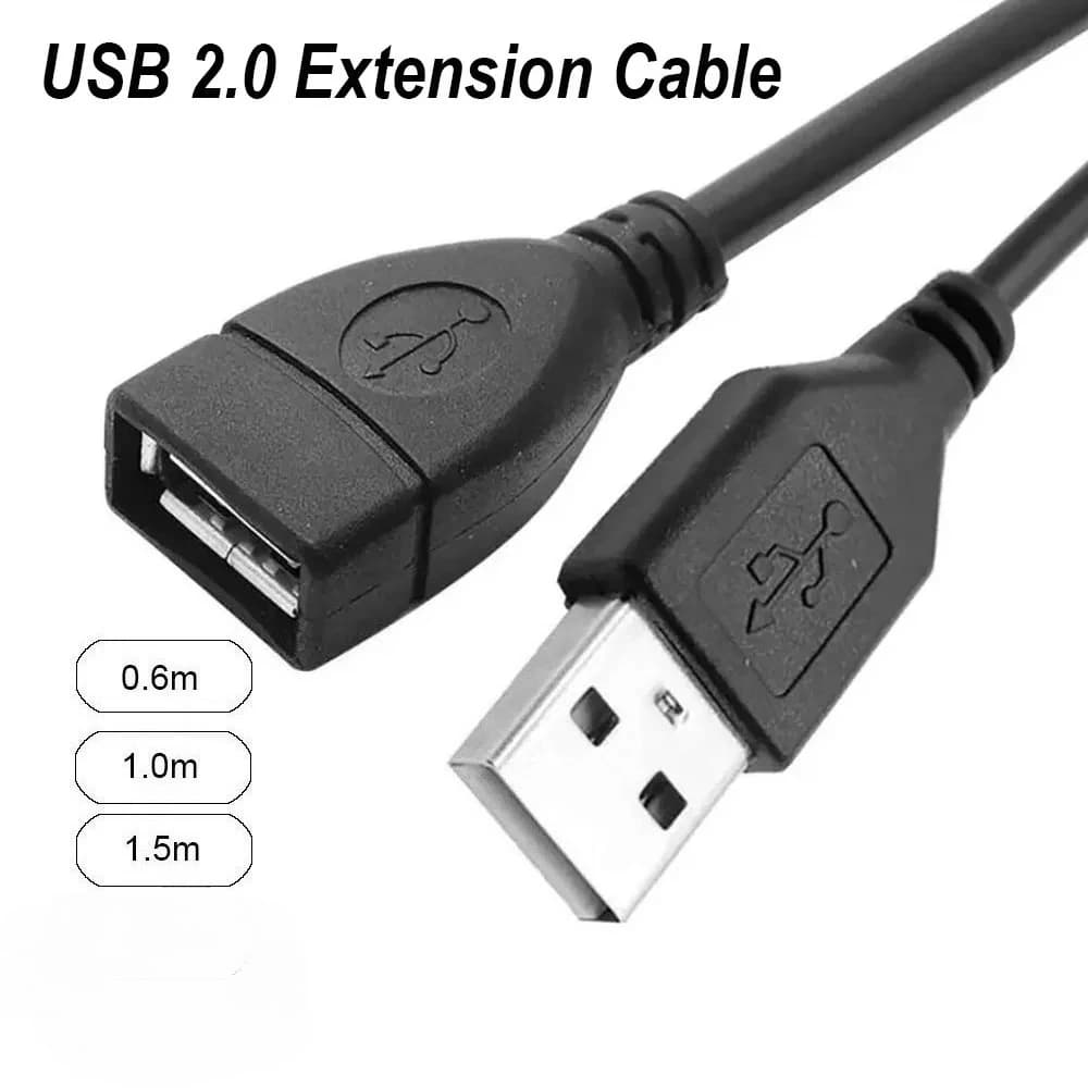 USB 2.0 Male Cable Extension Cable Data Sync Transmission Line 0.6m/1m/1.5m High Speed Data Extension Wire For Display Projector