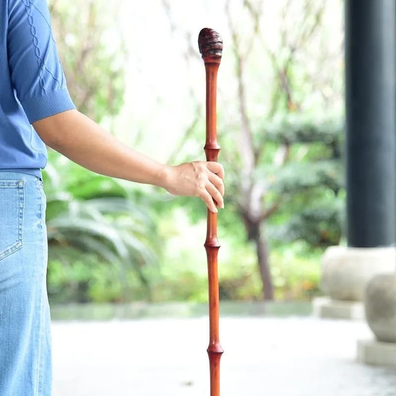Wooden Crutch Trekking Pole Walking Stick Bamboo Cane Portable Hiking Staff Portable Cane Assisted Walking Handy Mobility Aids