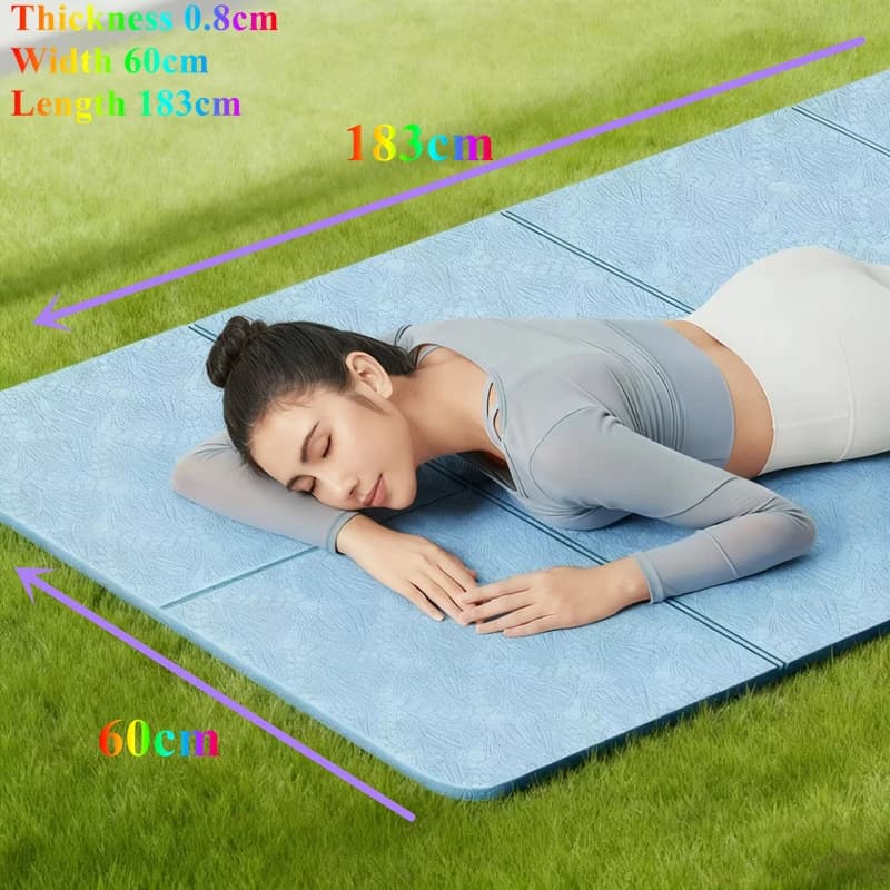 183x60x0.8 cm Addensare Pieghevole per Pilates e Allenamenti a Pavimento Pieghevole su entrambi i lati antiscivolo Eco Viaggi Fitness Esercizio Tappetino Yoga