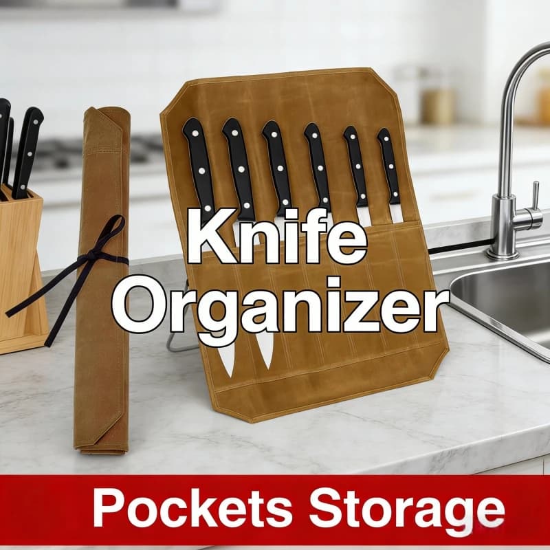 Handbag for Chef Knives, Rotable Case for Knives with Kitchen Tools
