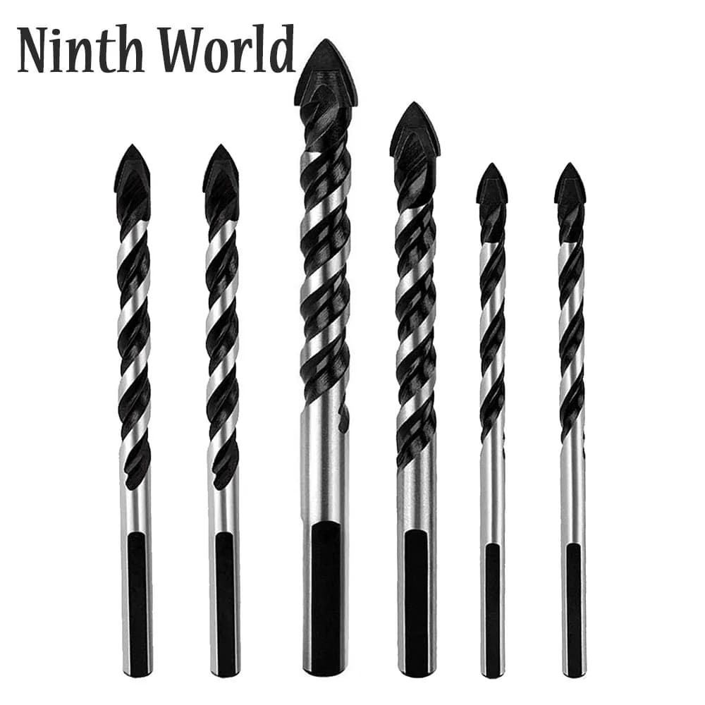 6 Pcs Ceramic Tile Multi Drill Bit Set For Tile,Concrete, Brick, Glass, Plastic And Wood Tungsten Carbide Tip Best Size 6-12mm