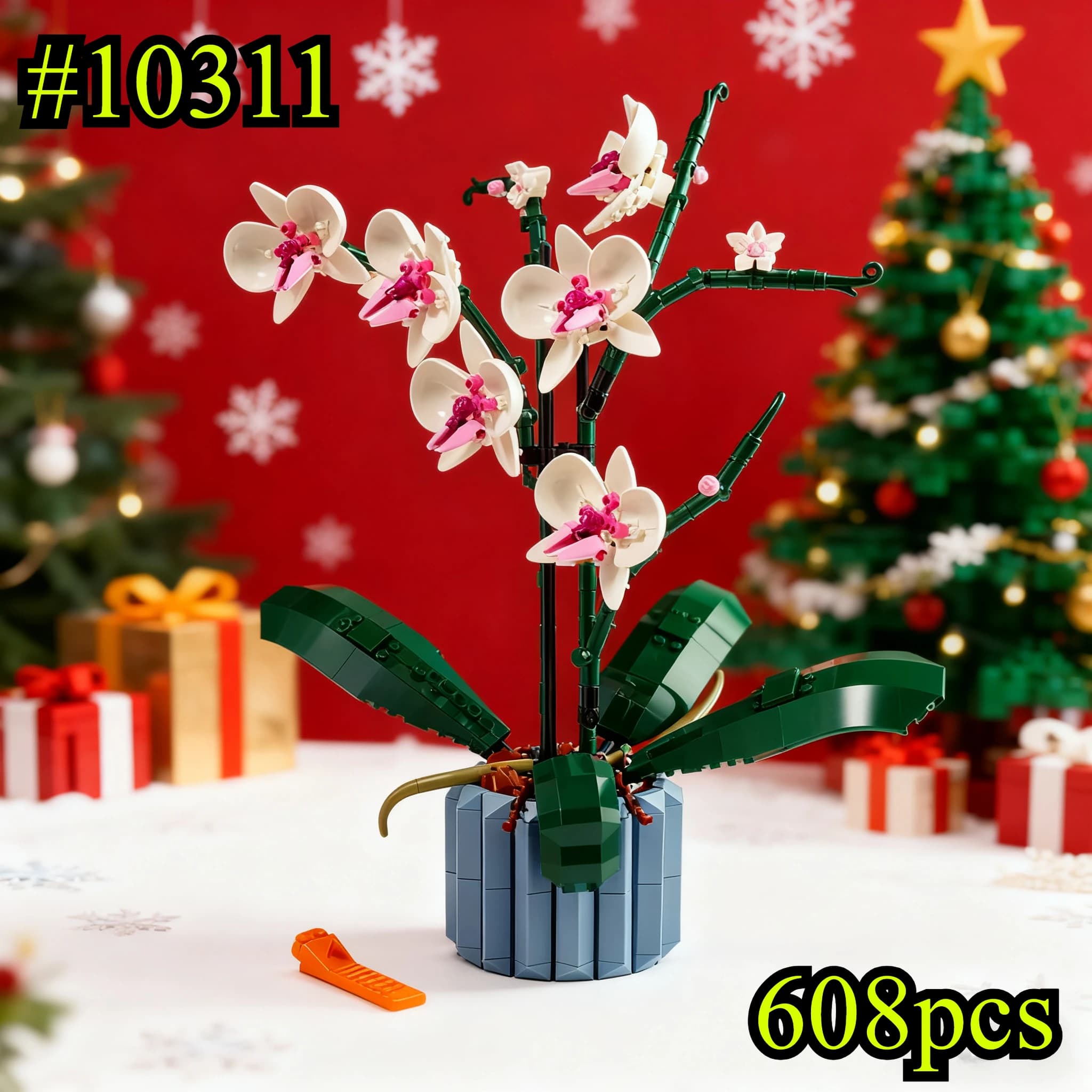 Bouquet di bonsai di orchidee fiorite 10311 Set di blocchi di costruzione compatibili con particelle Legoed Adatto per regali di Natale 608 pezzi