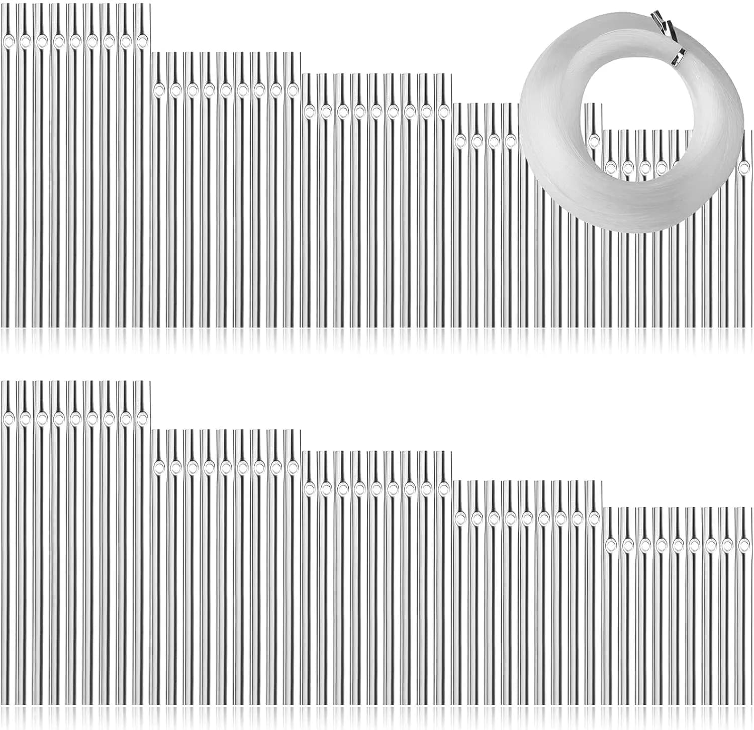 90pcs Wind Chime Tubes, 5 Lengths, Pre-drilled, DIY Hanging Decor for Home Garden