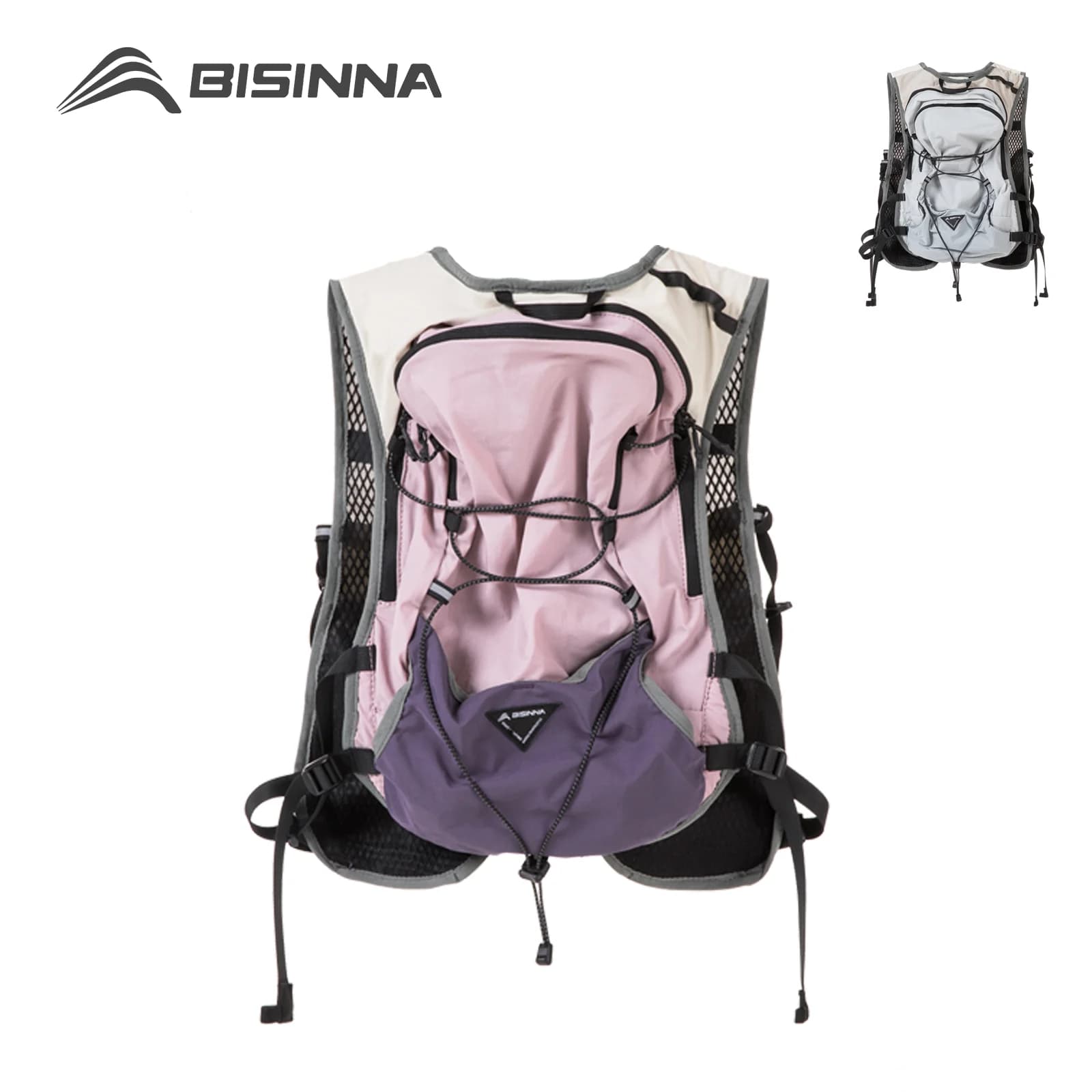 BISINNA 6L Breathable Running Backpack Ultralight Off-road Bag Reflective Cycling Hydration Pack for Cycling Climbing Hiking