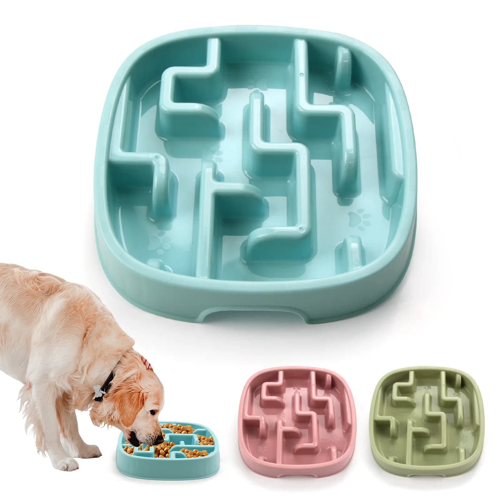 Set di ciotole per animali domestici in materiale PP – Ciotole per cibo lento per cani e gatti, ciotole antiscivolo e forniture durevoli per animali domestici