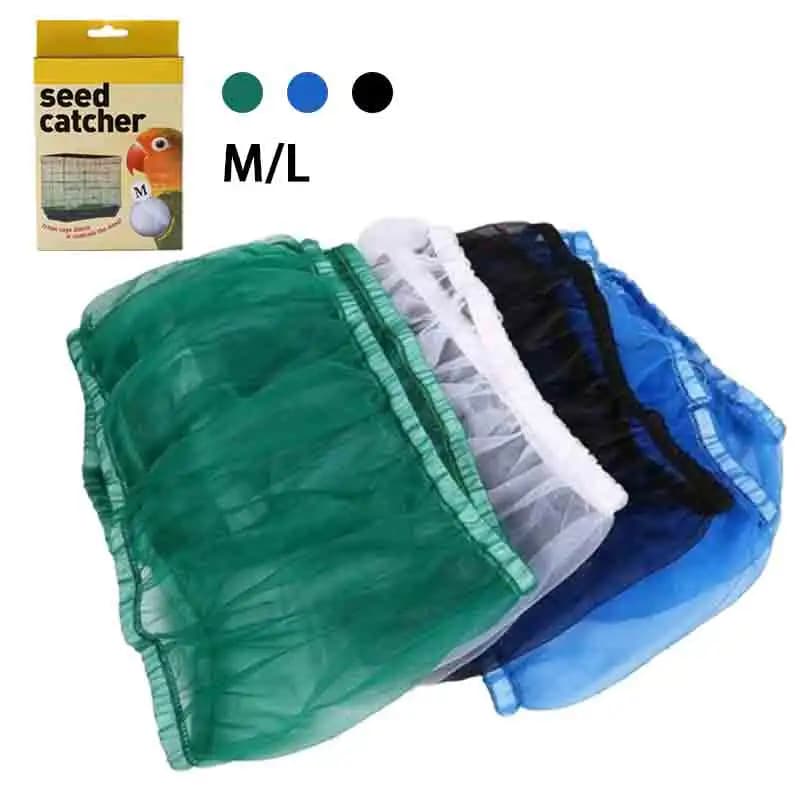 Protezione per semi del ricevitore Maglia di nylon Copertura per pappagalli per uccelli Morbida pulizia facile Tessuto arioso in nylon Maglia per gabbie per uccelli Protezione per raccogli semi