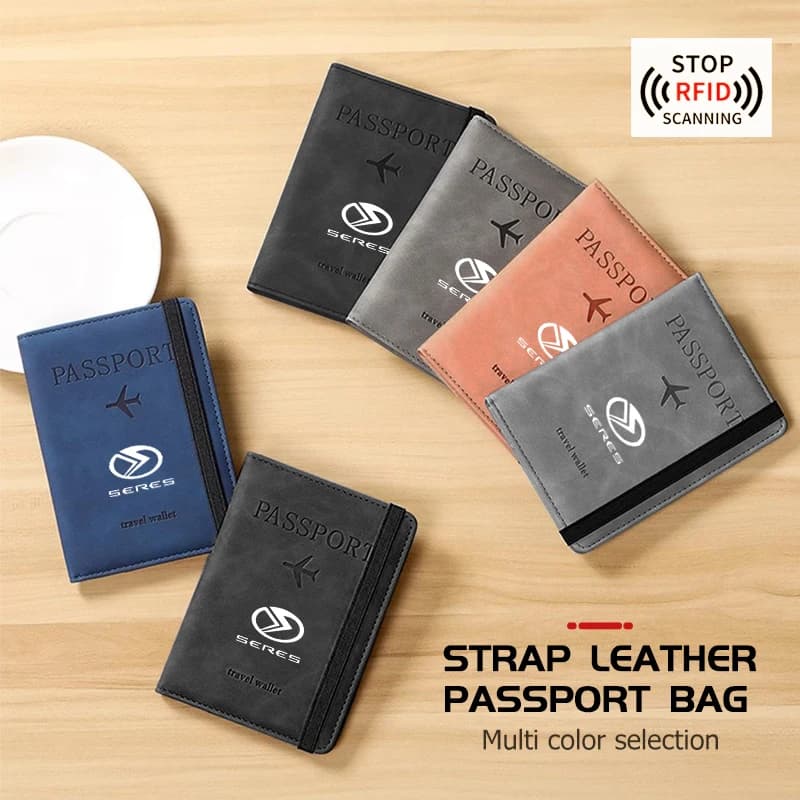 Leather Strap Passport Bag RFID Travel Wallet Card Ticket Holder For Seres M5 M7 2022 2023