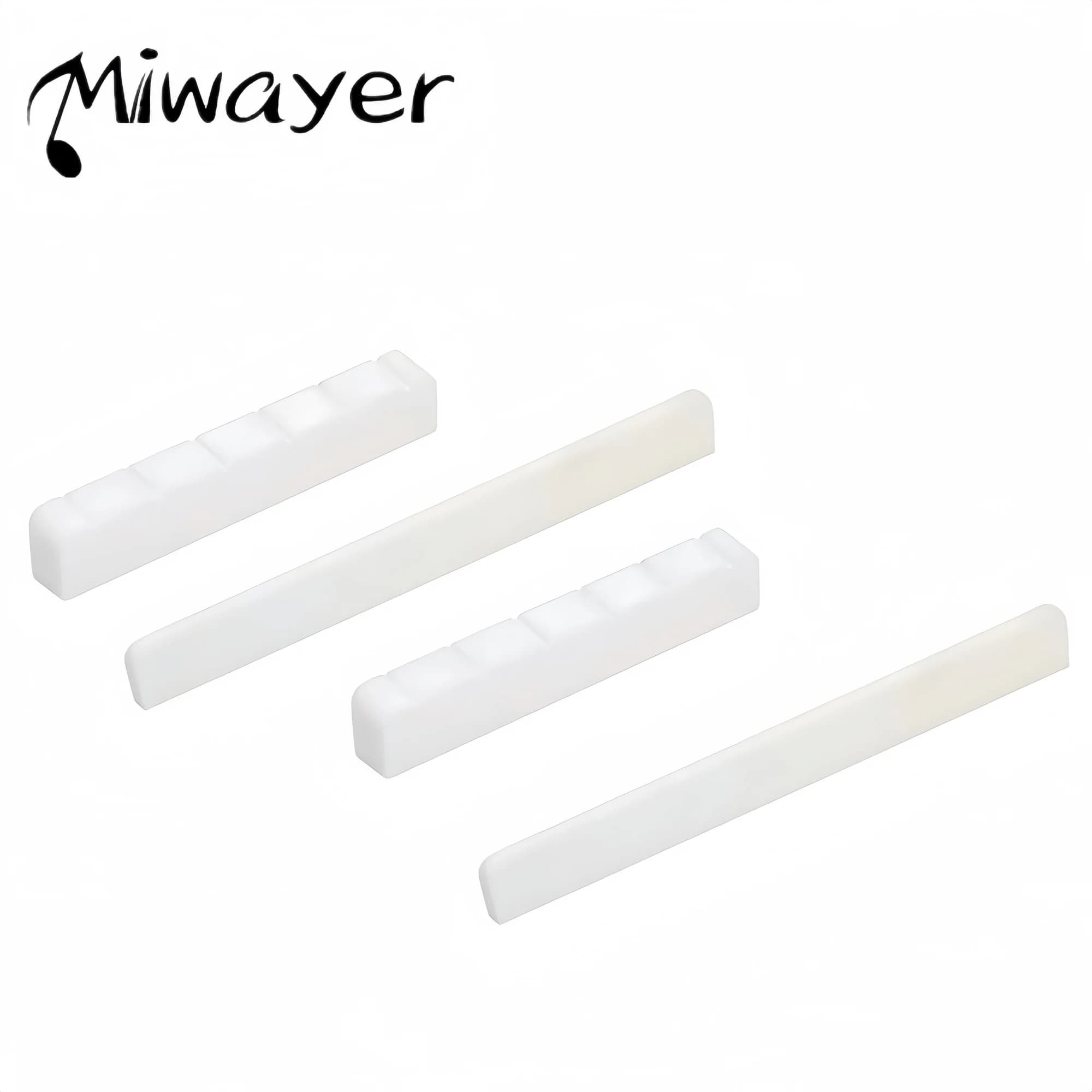 Miwayer 2pair 6 String Classical Guitar Bone Bridge Saddle + Nut White Folk Bottom Pillow Guitar Accessories Repair Kit