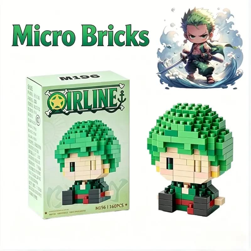 ONE PIECE Micro Building Blocks Toy, Sun God Nika Luffy Zoro Ace Anime Figure 3D Bricks, Decorazioni da scrivania, Regali per bambini e adulti
