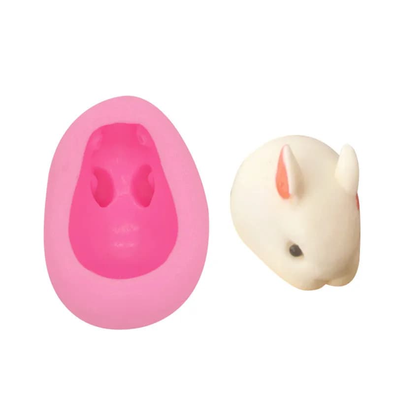 3D Medium Little White Rabbit fondente Mousse Cake stampo per gelato stampo in Silicone al cioccolato 17-133