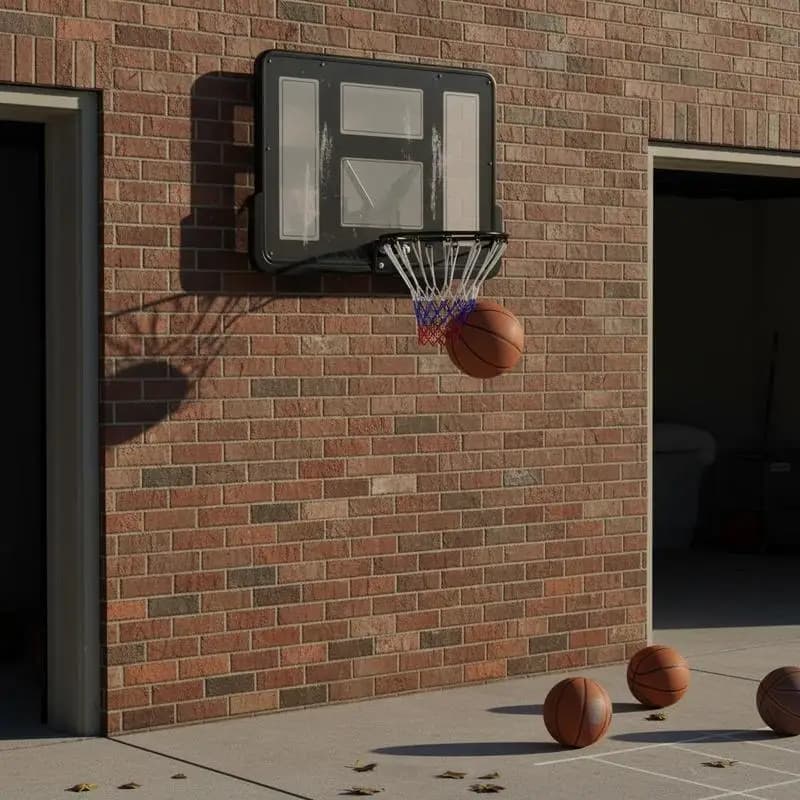 Canestro da basket a montaggio a parete, rete resistente agli strappi, resistente alle intemperie, per interni ed esterni, nero