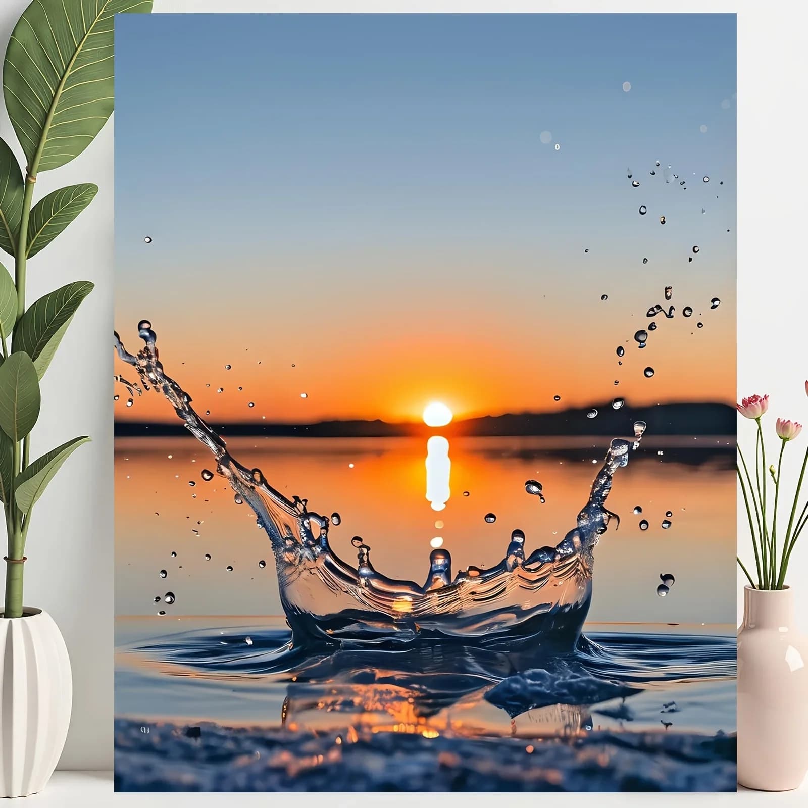 [2D Flat Frameless][Professional Art Use] 1pc Beginner Digital Painting Kit with Acrylic Paints, Canvas, 3pcs Brushes & Instruct