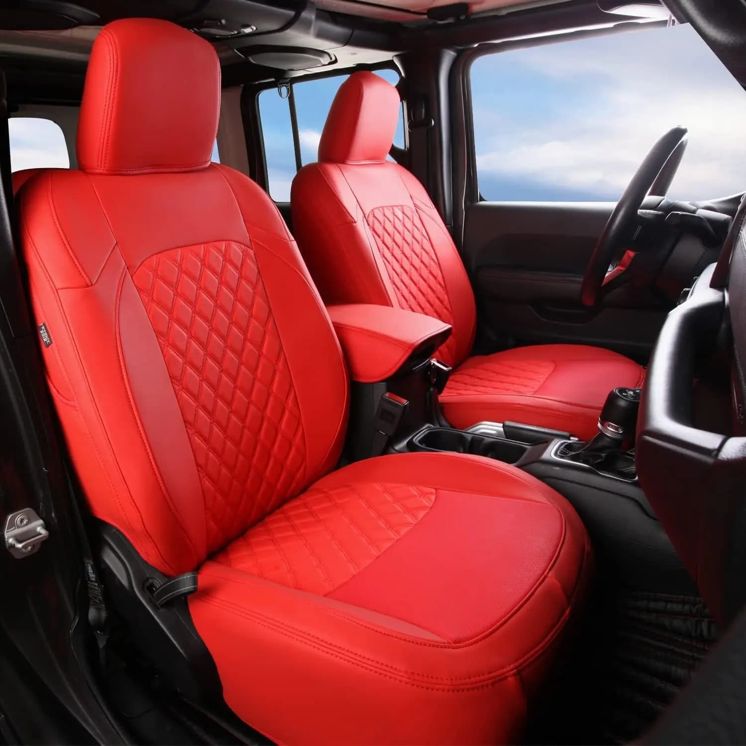 Custom Car Seat Cover for Jeep Wrangler Unlimited JL 4 Doors 2018 2019 2020 2021 2022 2023 2024 Leather Seat Covers