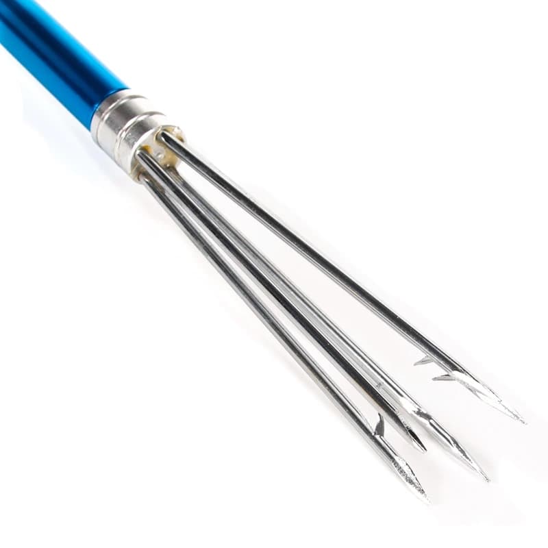B43C Lancia per palo in lega di alluminio blu staccabile a tre sezioni rimovibile con arpione Clip per forcella in acciaio con asta spinata in acciaio inossidabile