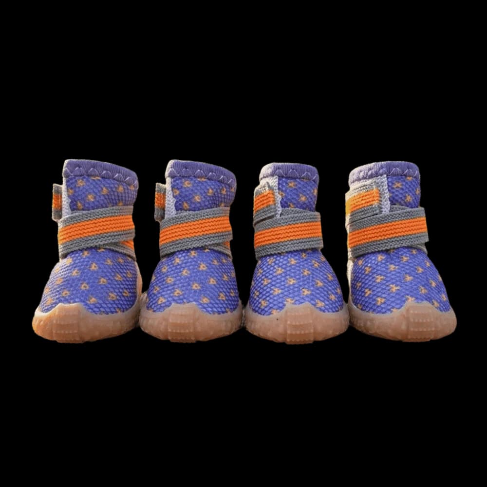 4 pcs/set Breathable Mesh Dog Mesh Shoes Wear Resistant Soft Dog Paw Protectors Adjustable Non-slip Pet Net Boots Beach
