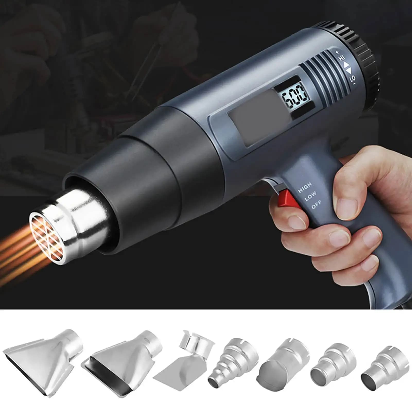 Kit ugelli per pistola termica da 7 pezzi - Accessorio da 35-40 mm per parti di strumenti di riparazione della stazione di saldatura ad aria calda