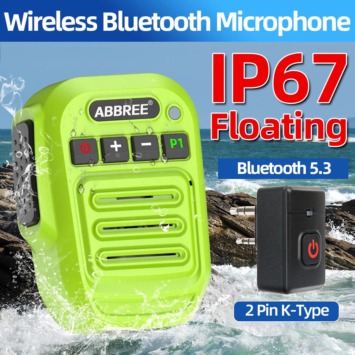ABBREE Walkie Talkie Bluetooth altoparlante Wireless Mic per Baofeng UV-5R UV-5RH UV-21 PRO V2 Quansheng UV-K5 (8) UV-K6 Ham Radio
