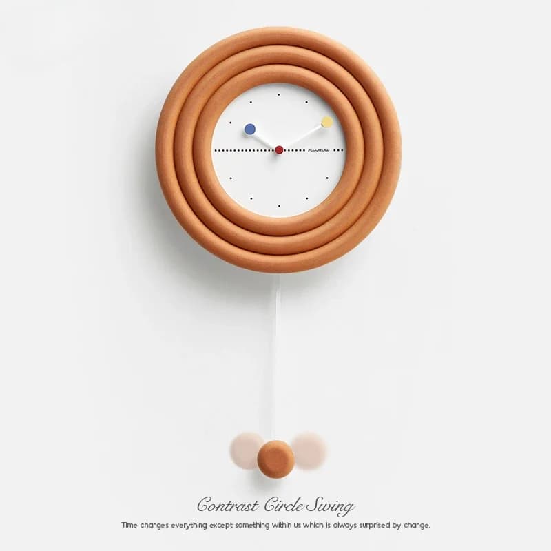 Pendolo rotondo Piccoli orologi Batteria elegante Estetica semplice Orologio da parete per camera da letto Soggiorno Moderno Reloj Pared Decorazioni per la casa