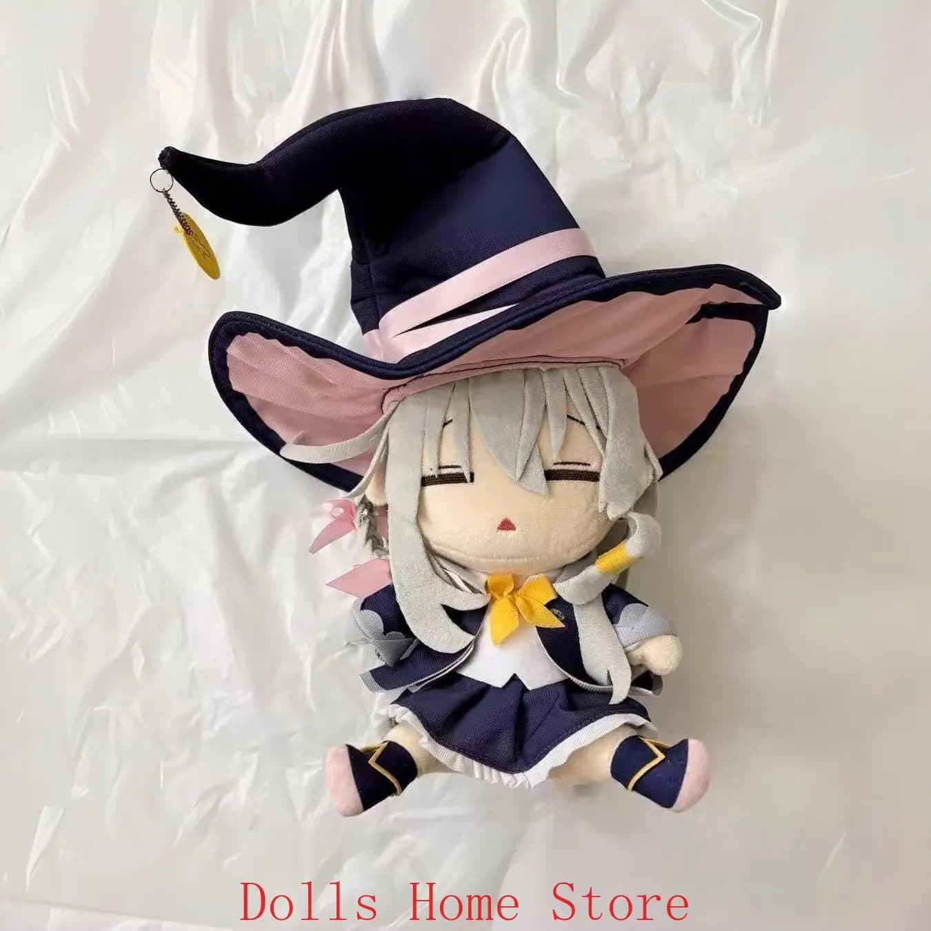 Anime Elaina Cosplay Cartoon Sitting Posture Figure Fluffy Plushie Cute Stuffed Body Clothes Hat Outfit Plush Ornament Gift