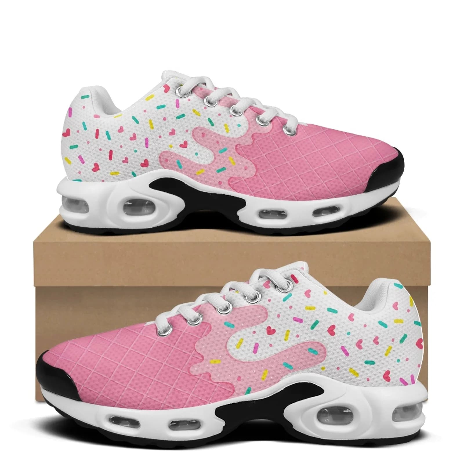 XIXIRIMIDO Ice Cream Air-Cushioned Sneakers Women's Running Shoes Men's Commuter Shoes Lightweight Breathable Soft Comfortable