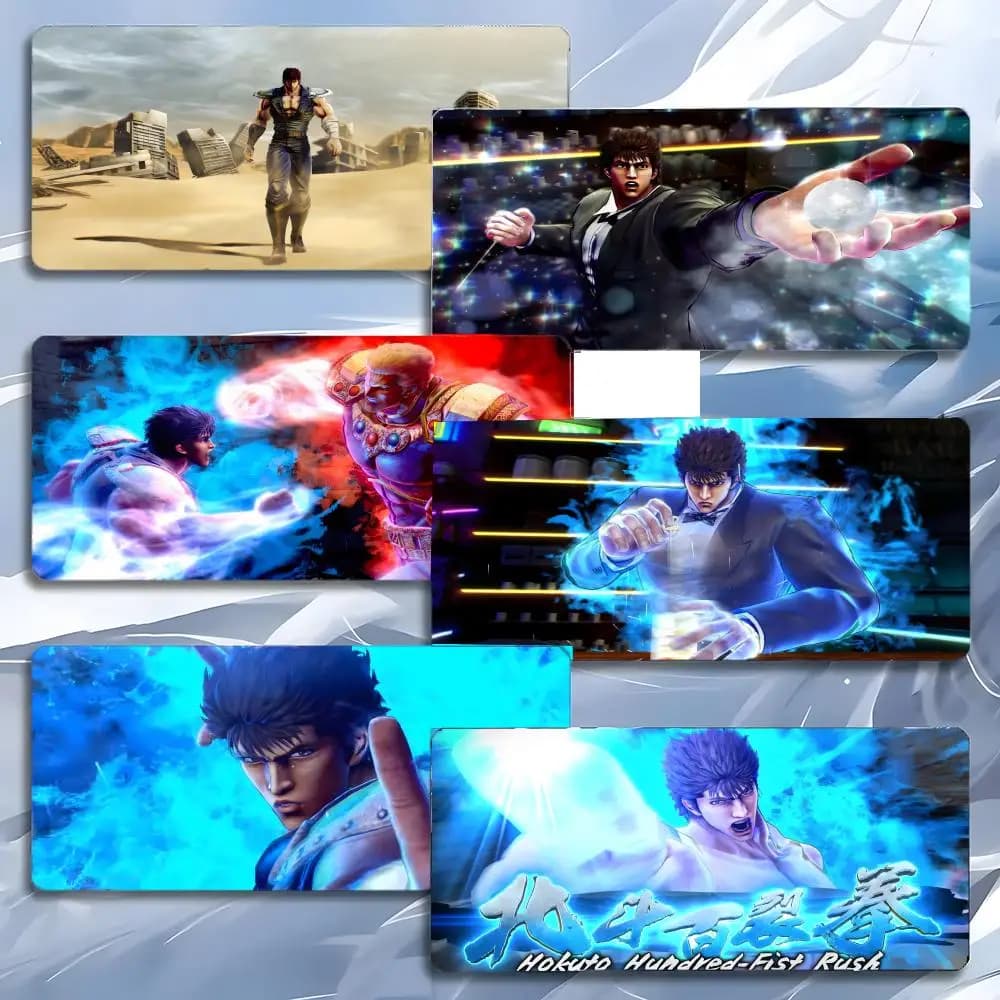 Tappetino per mouse classico anime F-Fist of the North Star, tappetino per mouse grande da gioco con bordi rinforzati, tappetino da scrivania per PC