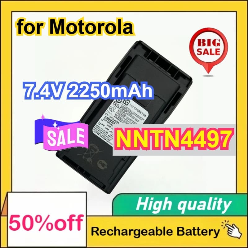 Batteria agli ioni di litio NNTN4497 7.4V 2250mAh per Walkie Talkie Motorola DEP450 CP140 CP040 CP200 CP380 EP450 CP180 GP3688 PR400