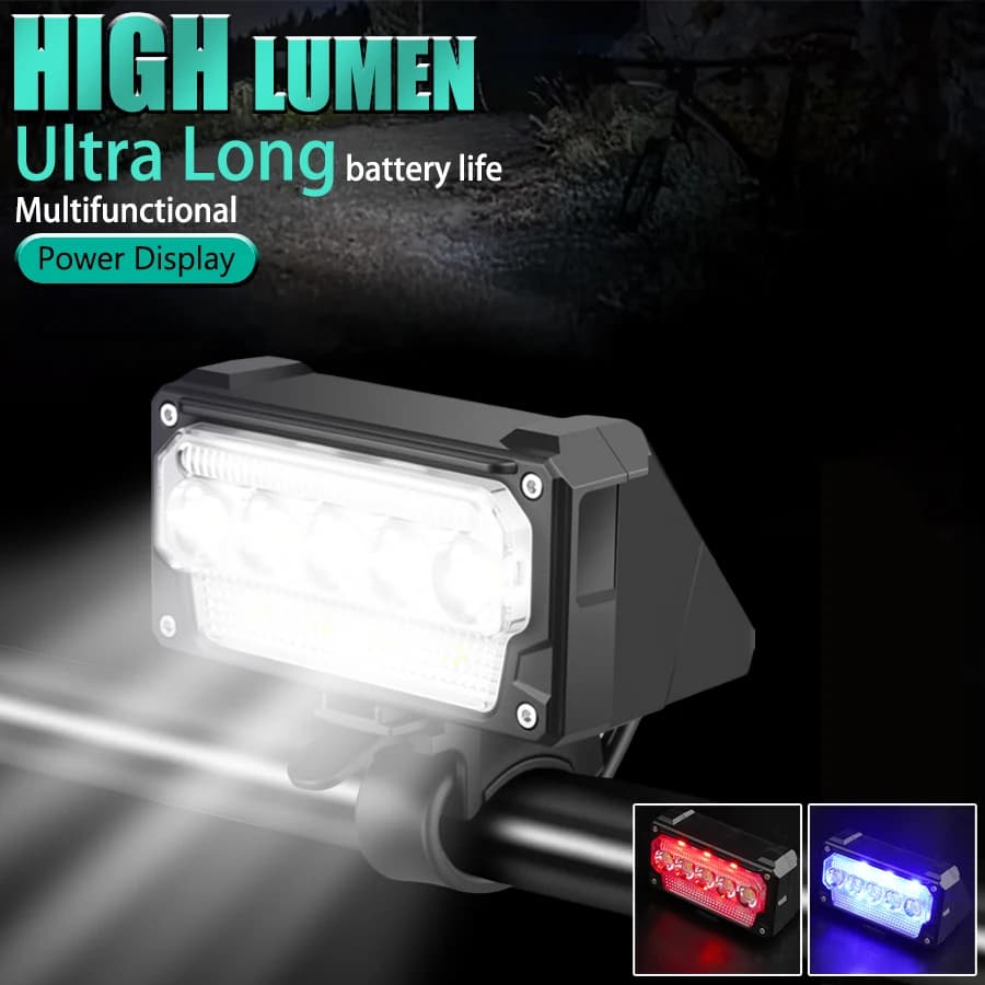 Luce anteriore per bici Torcia per guida notturna impermeabile per esterni Ricarica USB Accessori per luci per bici da strada Attrezzatura da ciclismo
