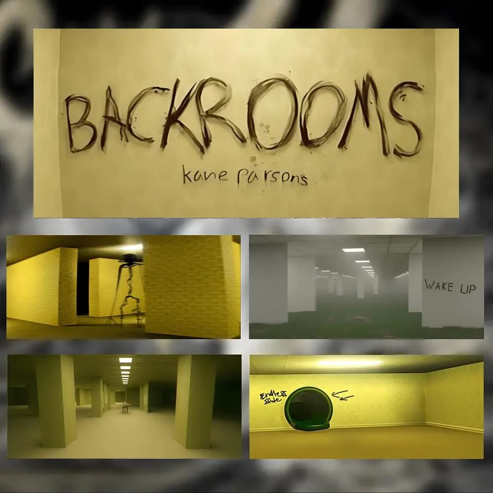 Tappetino per mouse Creepypasta Weird B-Backrooms, tappetino per mouse da gioco di grandi dimensioni con bordi cuciti, per PC