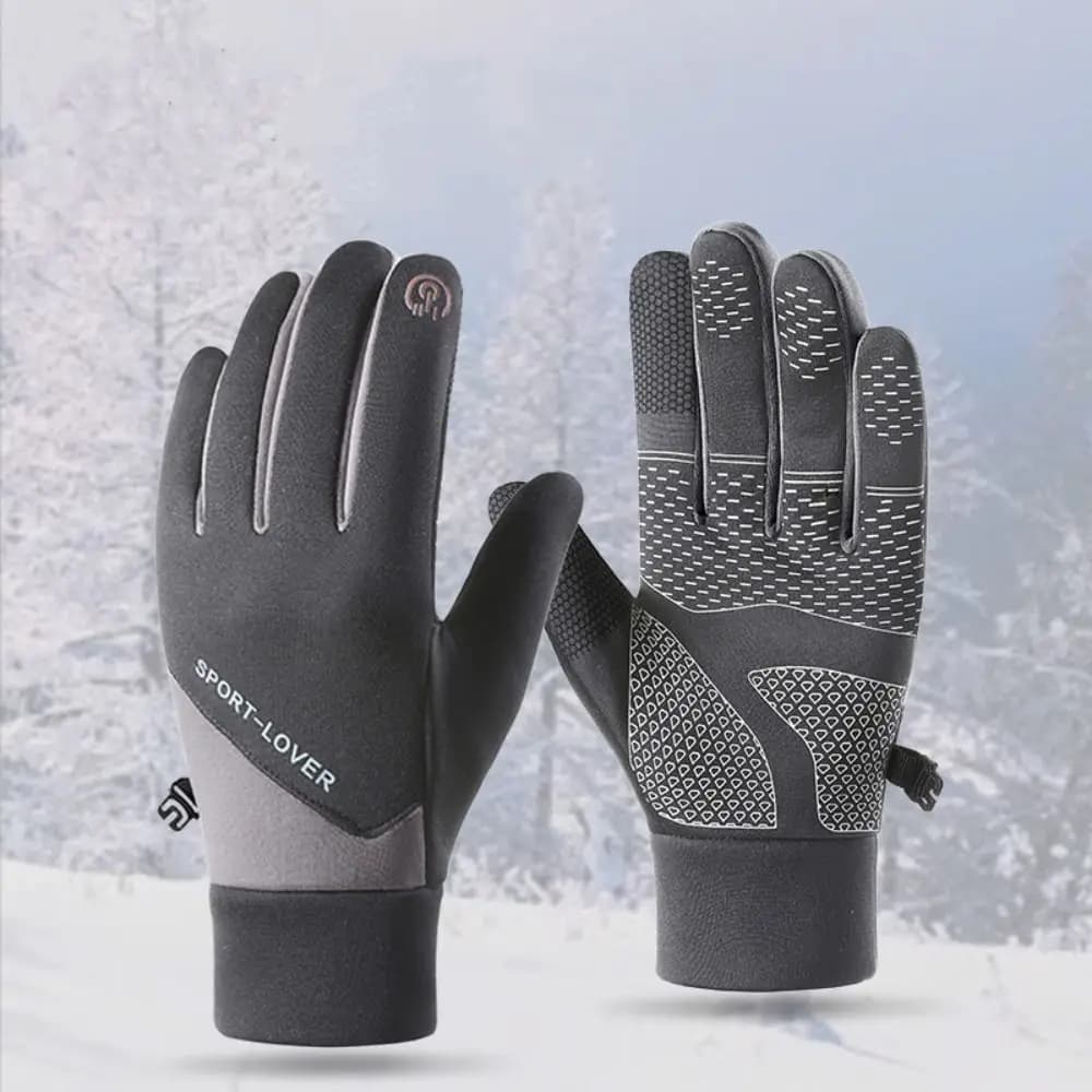 Guanti da ciclismo invernali in pile termico Guanti da ciclismo ispessiti antiscivolo con touch screen Fibbia di bloccaggio resistente all'usura