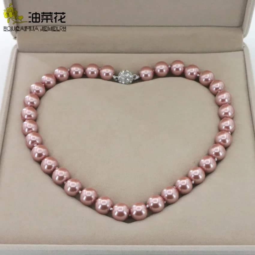 Gioielli con ciondoli alla moda 12mm Conchiglia Perla Perline rotonde Collana Chiusura magnetica Donna Ragazza Regalo di Natale Prezzo all'ingrosso Grado AAA
