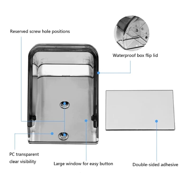 Wireless Doorbell Rain Cover Transparent Protector for Video Doorbell Waterproof Cover Guard Door Access Protector