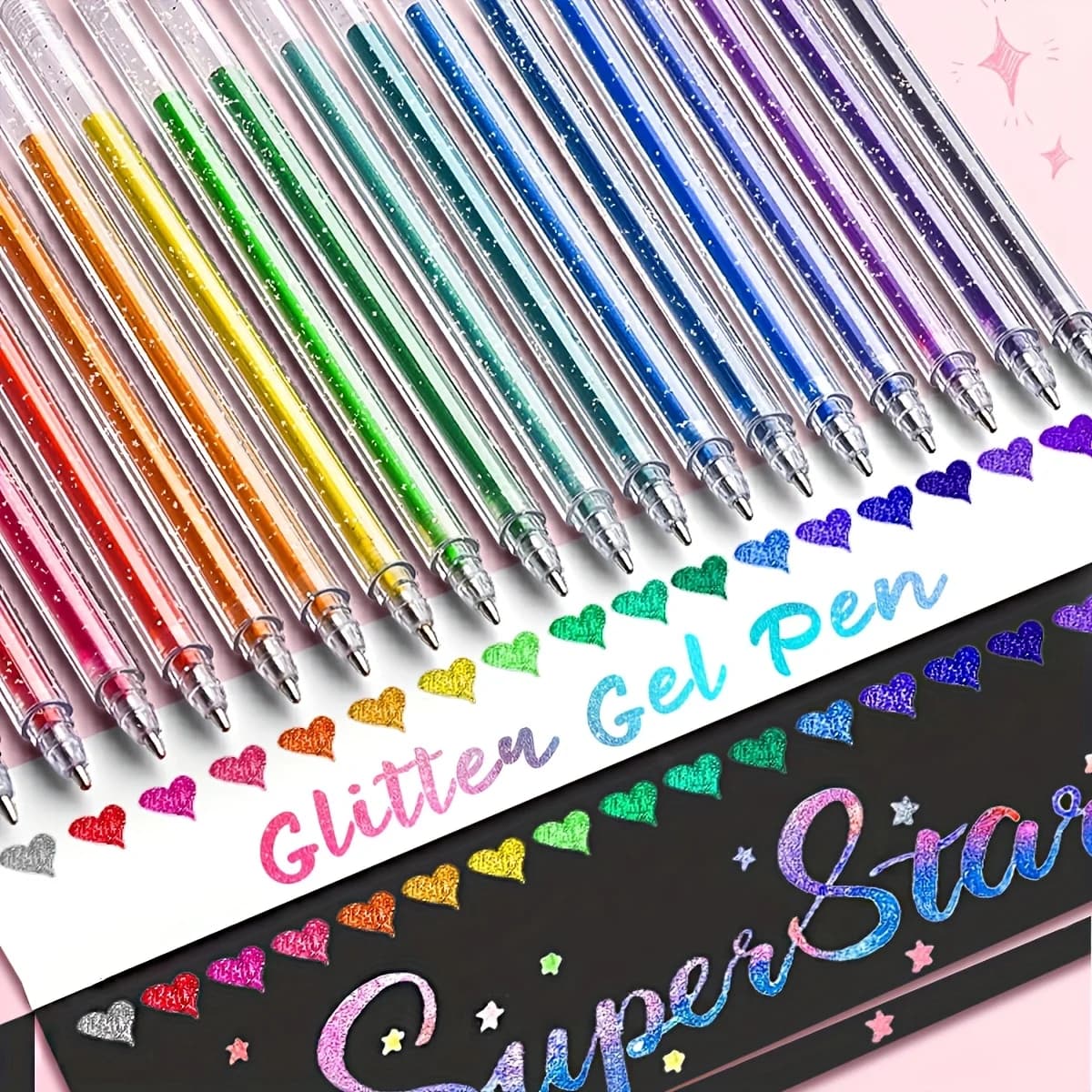 Glitter Ballpoint Pen Set, Suitable for Writing, Drawing,Decoration,Plastic Medium 1.0mm,For Journals,Scrapbooks, Art Projects