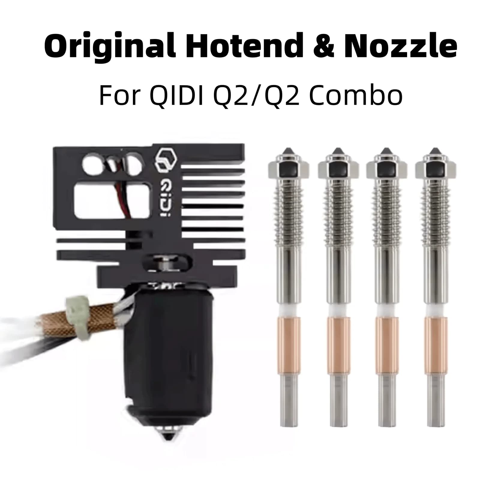 Hot End for QIDI Q2 Combo 3D printer, quick replacement bimetallic nozzle 0.2/0.4/0.6/0.8mm, hotend QIDI Q2 update spare parts