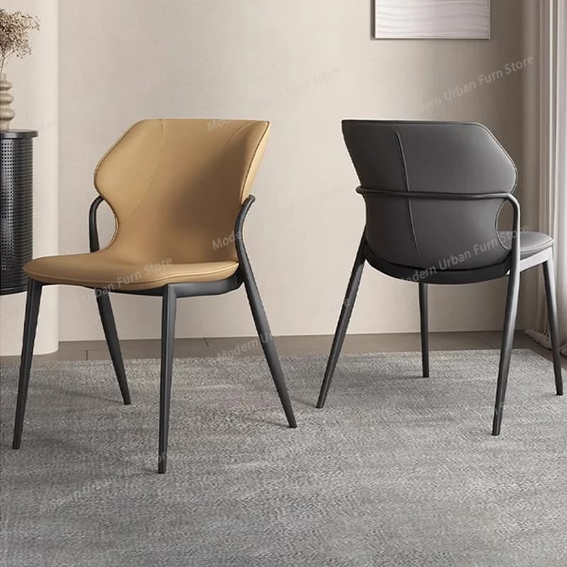 Sedie da Pranzo Moderne in Pelle con Gambe in Acciaio, Comode Sedie per Cucina e Sala da Pranzo, Ideali per Casa, Cena e Caffetteria