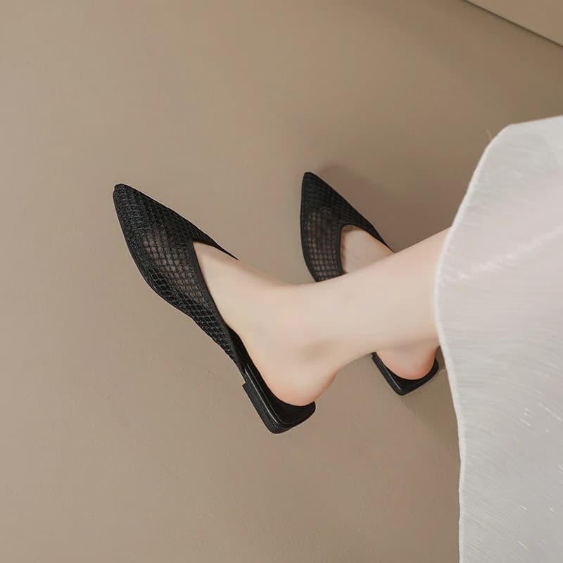 Ciabatte a Rete Traforata per Donna, Scarpe Estive alla Moda con Punta Affusolata per Uso Esterno 2026 Nuove da Donna