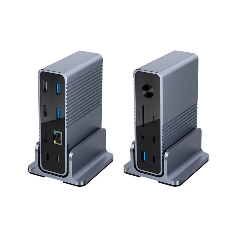 Docking Station Desktop Type-C 15 in 1 con Display a Quattro Schermi, Hub USB 3.1 per Computer e Laptop