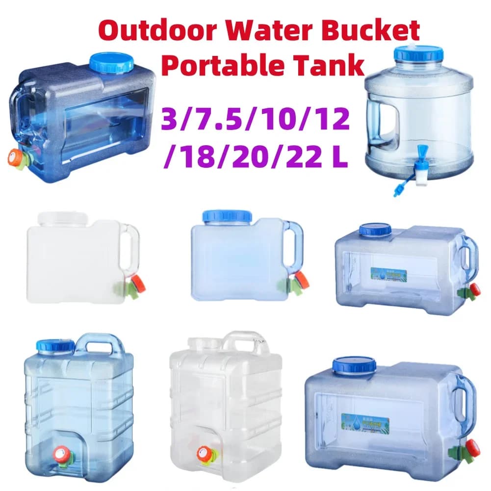 3/7.5/10/12/18/20/22L secchio d'acqua portatile che guida il contenitore del serbatoio dell'acqua pura con rubinetto campeggio all'aperto cucinare Picnic escursionismo