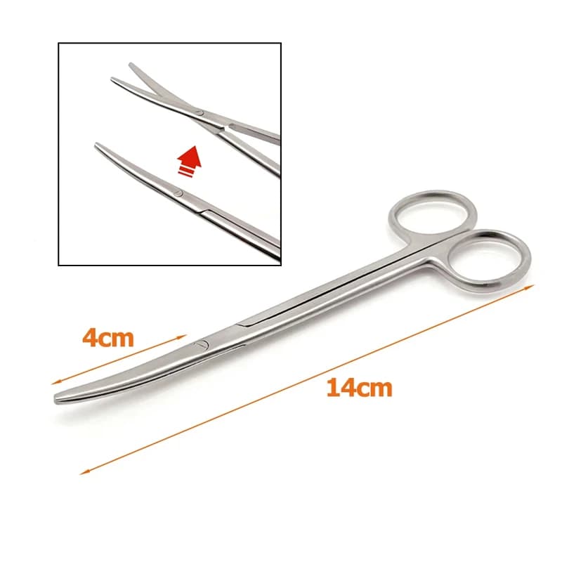 14CM TC Metzenbaum Forbici Curve Smussate Punte strette per la chirurgia dentale Tonsil Strumento medico per il taglio dei tessuti delicati