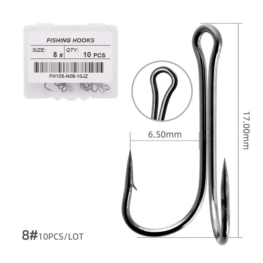 10 pcs long stem double hook without weeds love fishing Fly tie Duple Hook for Jig Bass Fish hook Fishing Tackle Box for soft call