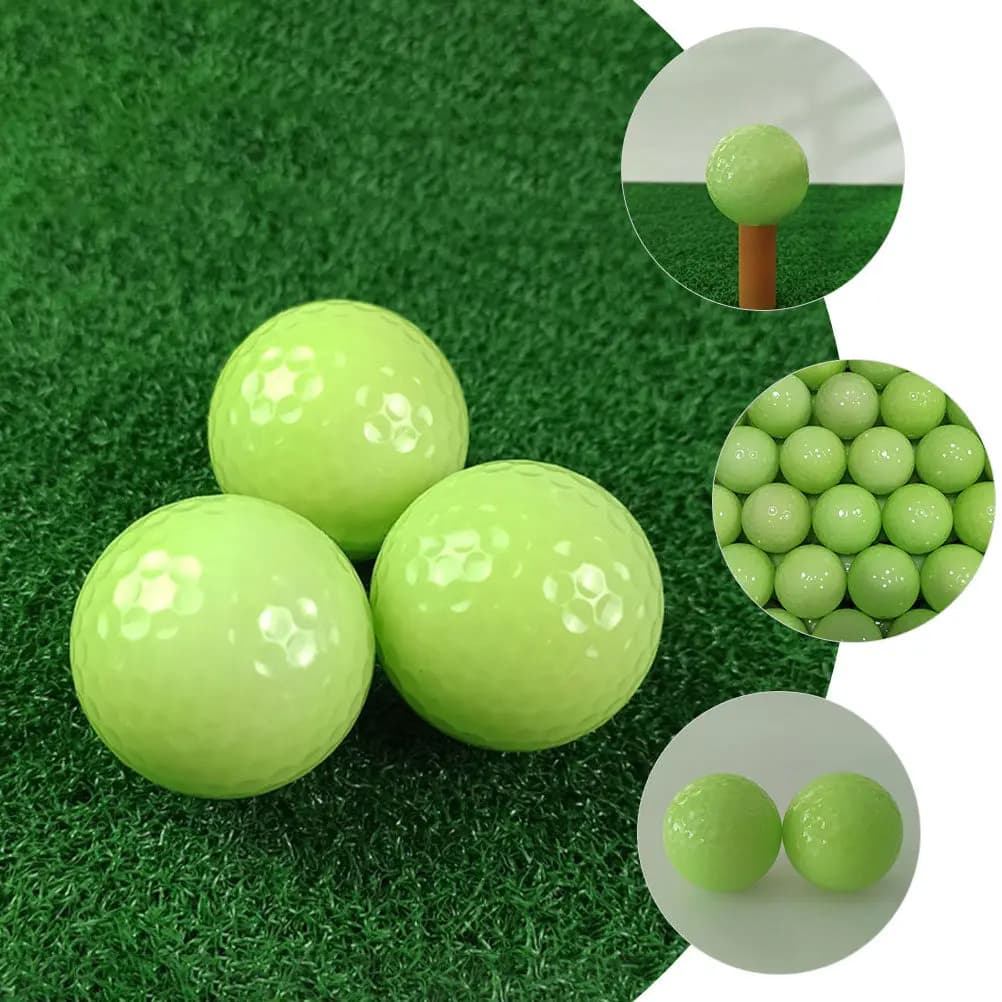 3 Palline da Golf Luminose in Gomma Fluorescente per Allenamento Notturno e Golf all'Aperto, Attrezzatura che si Illumina al Buio
