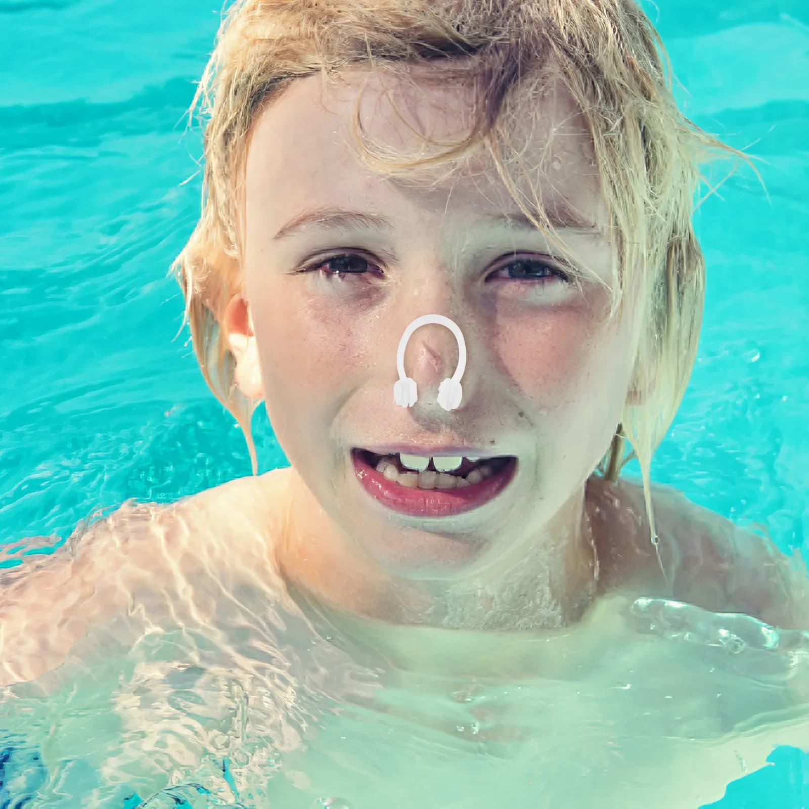 Occhialini da Nuoto Protettivi 6-14 Anni con Tappi Nasali Comodi e Clip