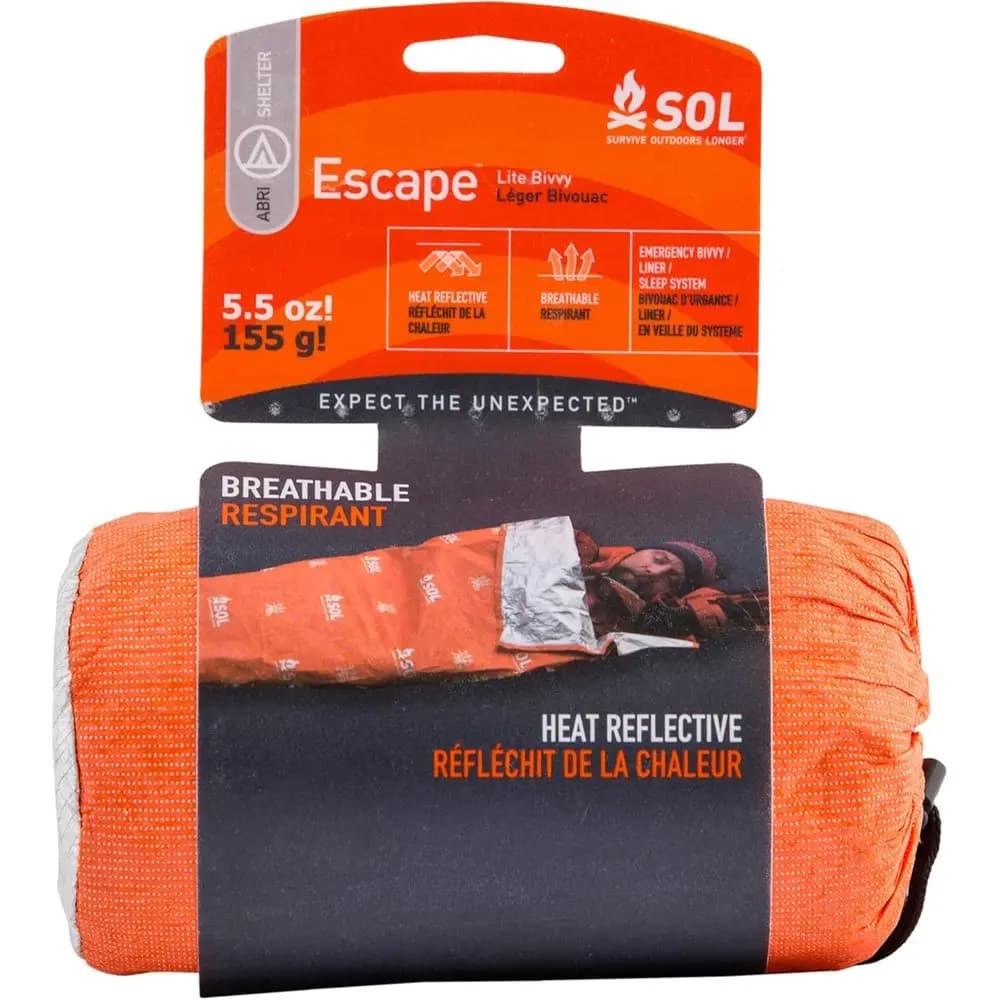 Compact Lightweight Bivvy - 70% Heat Reflection - Waterproof Emergency Blanket - 82 x 32 - 5.5 oz - Orange