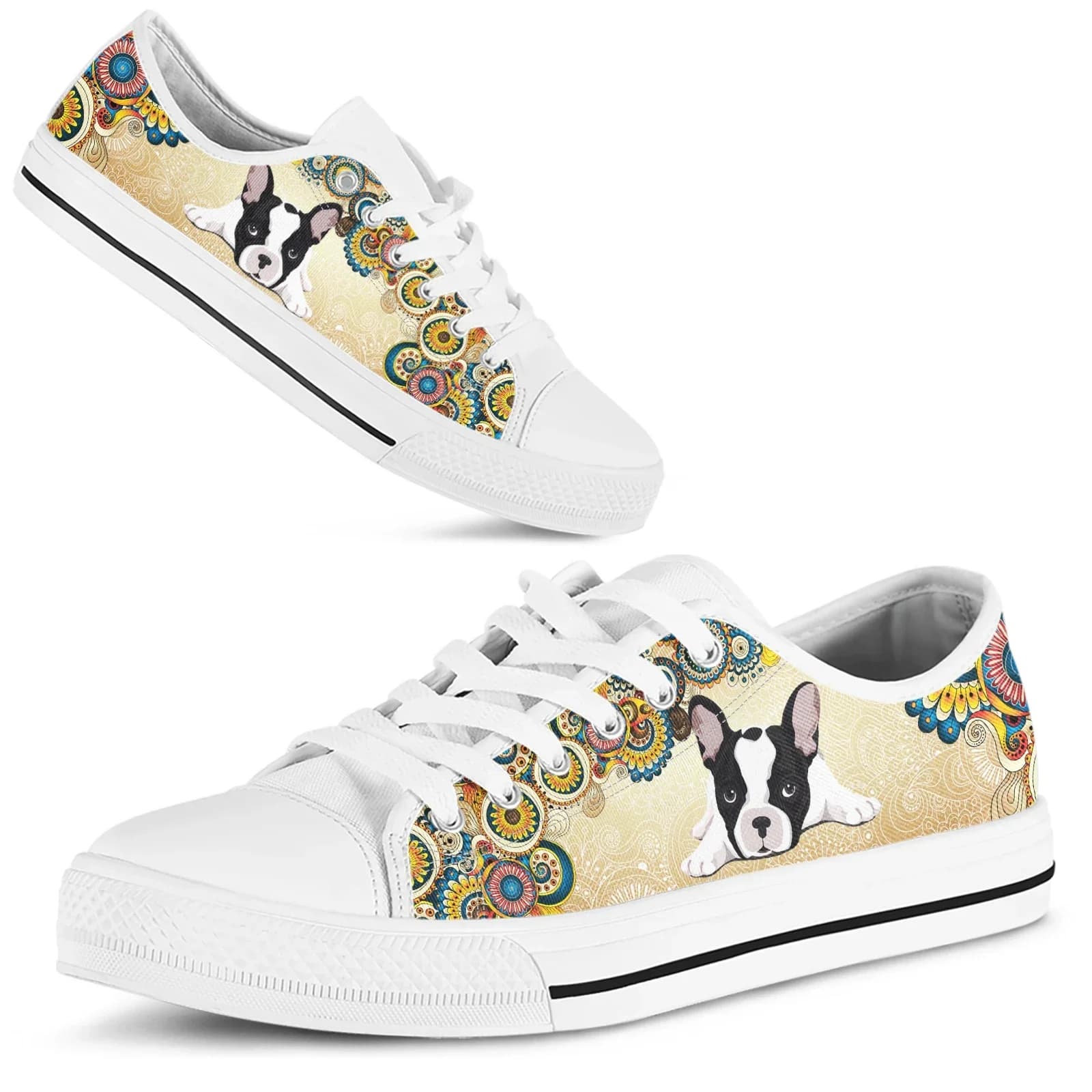 Red Boston Terrier Print Shoes Women's 2023 Autumn Sport Casual Shoes Lace-up Flats Plus Size 45 Comfort Vulcanized Shoes