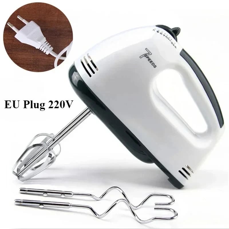 Frullatore Elettrico Portatile a 7 Velocità, Sbattitore Automatico per Uova e Crema, per Impastare Torte, Pane e Miscelare Impasti